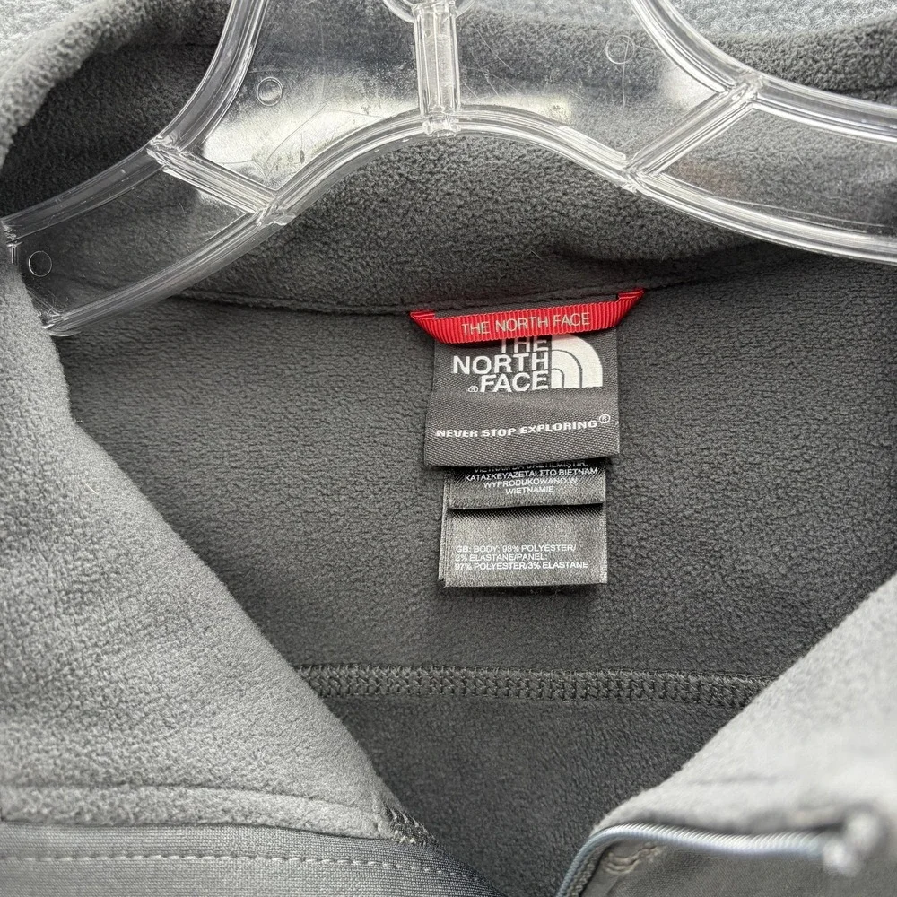 The North Face FlashDry Pullover Mens Large Gray Half Zip Softshell Fleece Lined